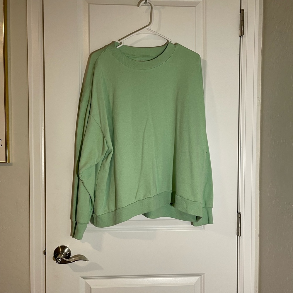teal crew neck